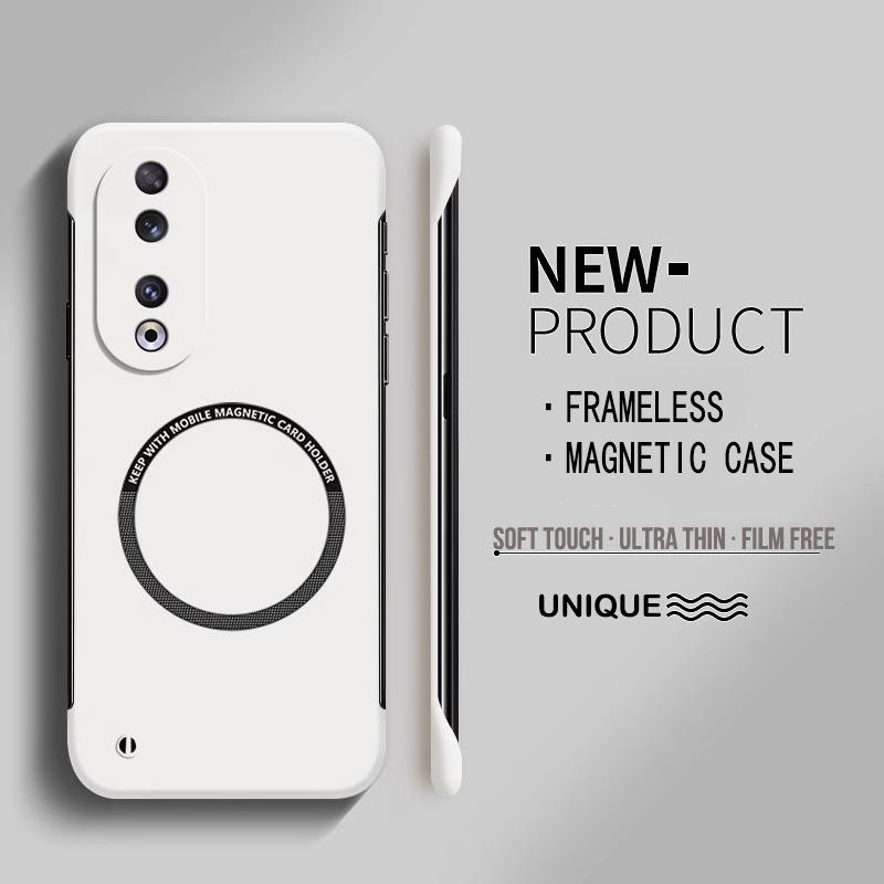 

Ультратонкий жесткий магнитный чехол для телефона Magsafe Huawei Honor 100 90 80 70 60 50 Pro SE X9A, матовый цвет, сплошной чехол for Honor 90 слоновая кость