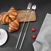 Telescopic Stainless Steel Fork And Spoon Long Handle BBQ Cutlery Portable Utensils for Outdoor Camping BBQ Picnics Parties