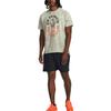 Under Armour Letter Print Crew Neck Straight Short Sleeve T-Shirt Men Tops Green 1379295-504