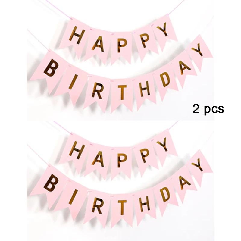 Happy Birthday Streamers Hot Stamping Dovetail Pull Flag Living Room Garden Mall Cafe Children Birthday Party Decoration Banners