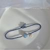 Blauer Mondstein Kristallperlen Geflochtenes Armband Verstellbares Partnerarmband Geschenk Blaue Schmuckstücke Nischen Design