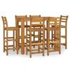 VidaXL Ensemble de Bar de Jardin 7 pcs, Table et Chaises avec Repose-Pieds, Ensemble de Meubles de Terrasse Extérieur, Bois 3154397