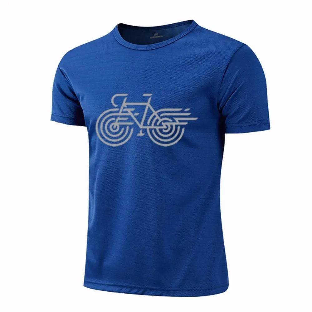 Intressant och enkel cykeltryckt t-shirt Högkvalitativ avslappnad andningsbar snabbtorkande herr jogging sport kortärmad 4XL