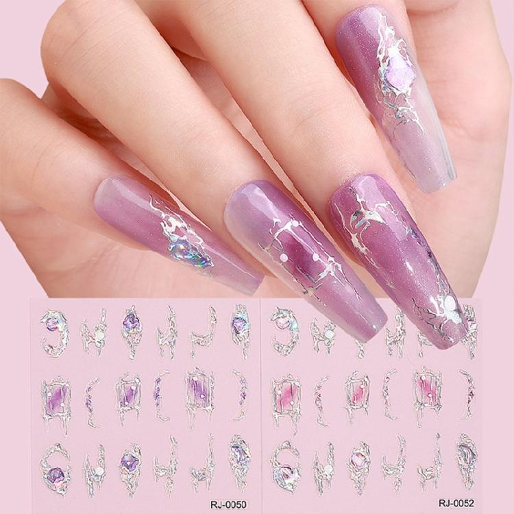 5D Embossed Nail Art Stickers Manicure Accessories Self Adhesive Nail Decals