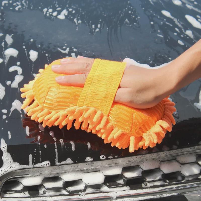 Large Chenille Coral Car Wash Sponge Glove