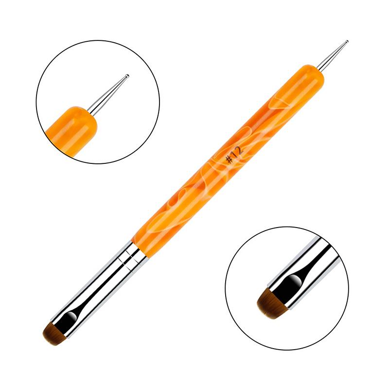 3Pcs 2 In1 Dual End Nail Art Brush Dotting Pen Manicure Tool For Gel Acrylic Nail Art Painting Dotting Tools Extension Gel Brush