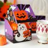 15pcs Halloween Gift Boxes Paper Party Favors Boxes Folden Treat Boxes Spooky Pumpkin & Ghost Designs for Trick or Treat Halloween Themed Gift Box