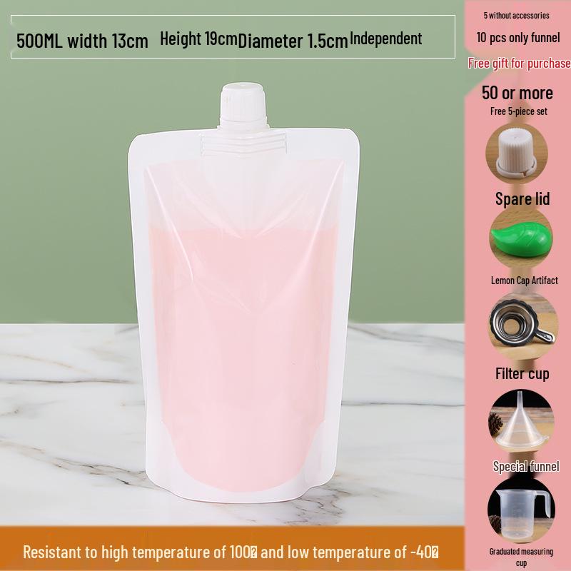 Disposable Transparent Spout Bag for Soy Milk, Chinese Medicine, Soup, or Beverages - Self-Standing and Convenient for Takeaway