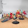 Fine Craftsmanship Bird Statues for Office Acrylic Birds on Branch Desktop Ornament, Colorful Stained Glass Style Nature Themed Gifts Lovers Figurine,