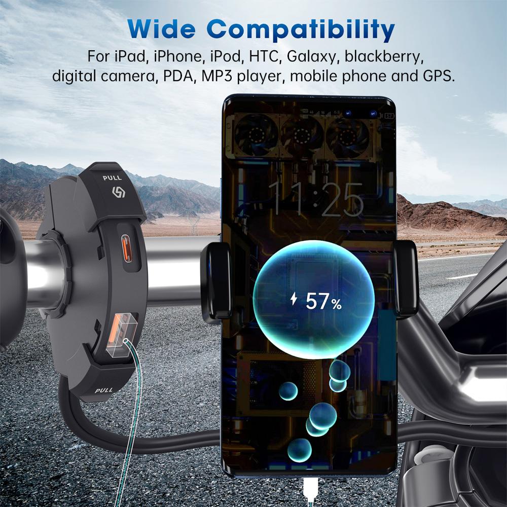 12v New Motorcycle Usb Fast Charger Waterproof Socket With Type C Cell Phone Port Power Outlet Mobile Chargers Plug For Moto