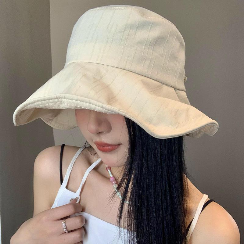 Bow bucket hat women's summer outdoor outing big brim sun protection sun hat foldable sun hat