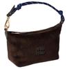 MIU MIU Cord-Struktur Buchstaben Graviertes Logo Stoff Mini-Tragetasche Damen Handtaschen Ebenholz Ostsee-Blau 5NE841_2IG4_F0A32