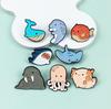 Marine Life Brooch - Cute Shark & Whale Metal Badges for Backpack & Clothing Accessories