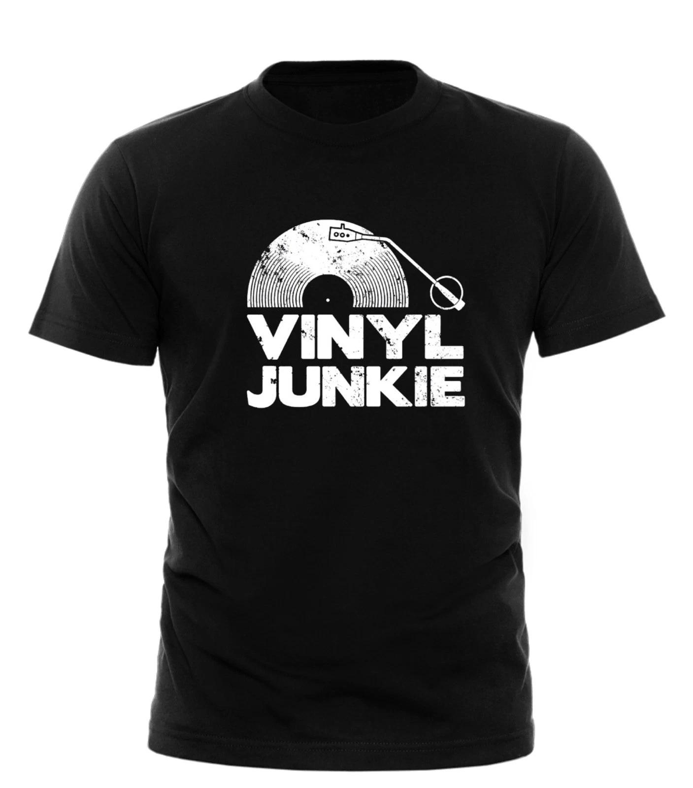 

Vinyl Junkie Dj Record White Music - unisex Funny Novelty T Shirt All sizes S