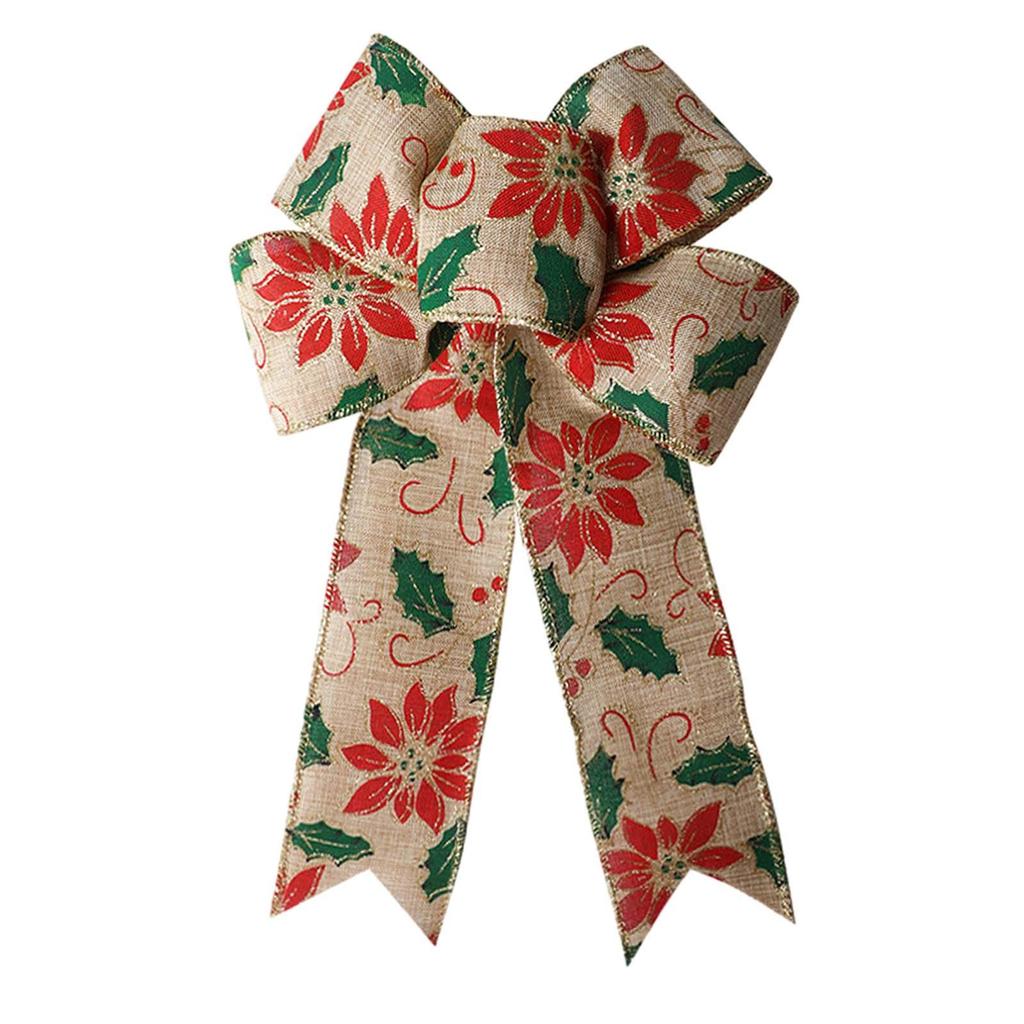 Christmas Bows for Wreath Decorative Ornament Xmas Decorations Large Christmas