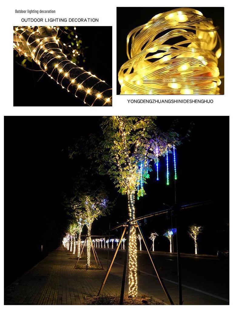 Outdoor Waterproof Solar LED String Fairy Lights for Garden and Christmas Tree Decoration