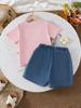 Baby Girls Summer T-Shirt & Denim Shorts Two-Piece Set