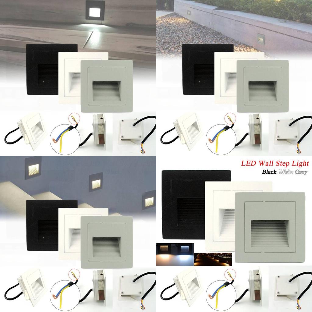 Waterproof Led Step Light Ip55 Black Aluminum 3w For Outdoor Balcony And Garden