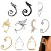 Vintage Kristal Elf Kulağı Manşetleri Küpe Takı Oyuk Metal Yaprak Deliksiz Sallantılar Klipsli Küpeler Kadınlar İçin