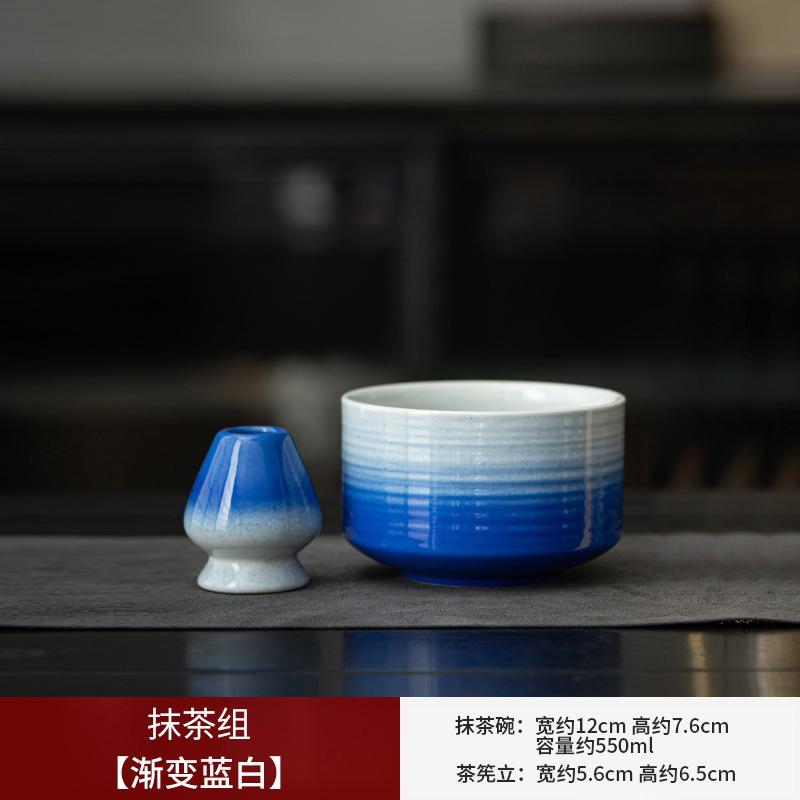 2 Stück Neues Keramik-Matcha-Schalen-Set Mit Ausgießnase Wiederverwendbarer Tee-Besenhalter Lebensmittelgeeignet Handgefertigt Japanische Grüntee-Schale