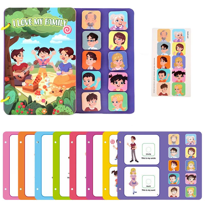 Montessori Repeatedly Sticker Busy Card Book Baby Paste Readings Matching Puzzle