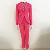 Available 2025: Stylish European & American Celebrity Slim Lace Pantsuit Set