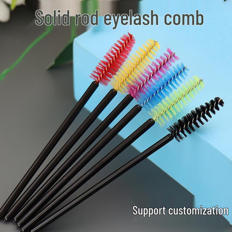 Portable Solid Rod Colored Eyelash & Eyebrow Brush for Makeup & Grafted Lashes