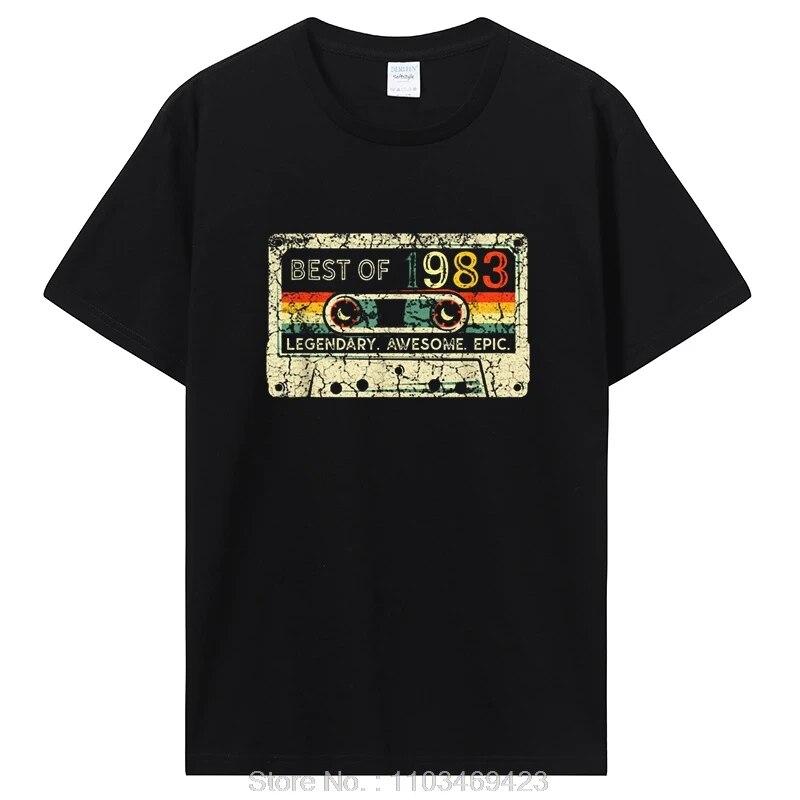 Birthday T Shirts for Unisex Women 1983 Old T Shirt Cotton Short Sleeve Graphic Tshirt Casual Clothing Oversized Tee Streetwear