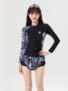Long Sleeve Split Swimsuit Women's Sunscreen Sports Style Ins Conservative Flat Angle Surfing Seaside Vacation Swimsuit