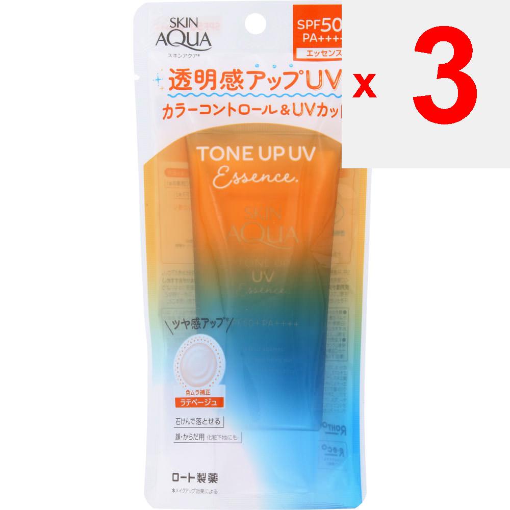 Rohto Skin Aqua Tone Up UV Essence Latte Beige 80g Sun Care <Apply an Appropriate Amount Evenly To the Skin. (To Prevent Uneven Application, Apply In