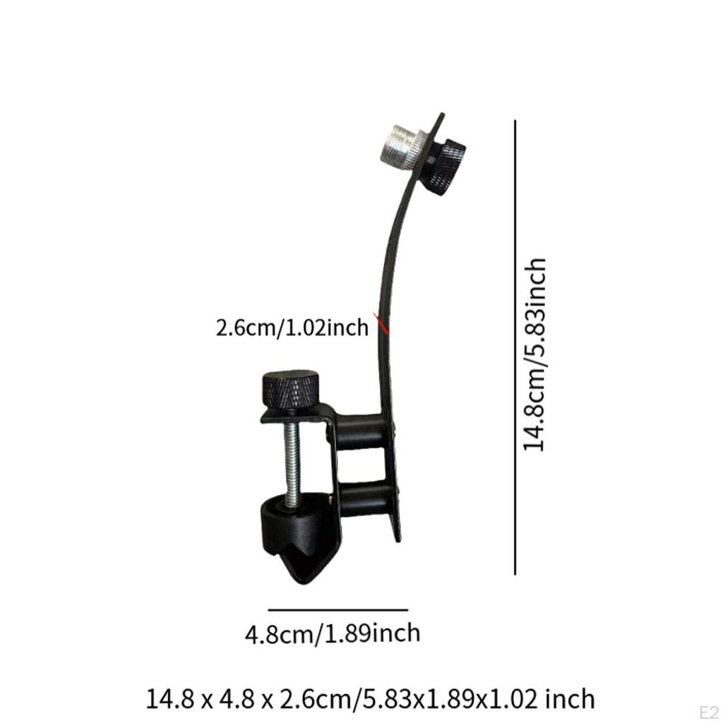 Drum Microphone Shockproof Clip, Adjustable C Clamp Rim Mount, Metal Universal Tom Mic Set