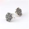 Kolczyki Ślubne Płatki Śniegu Kolczyki Sztyfty z Przezroczystym Kamieniem Modne Kolczyki Damskie Klasyczna Biżuteria ze Srebra Próby 925 Dla Kobiety
