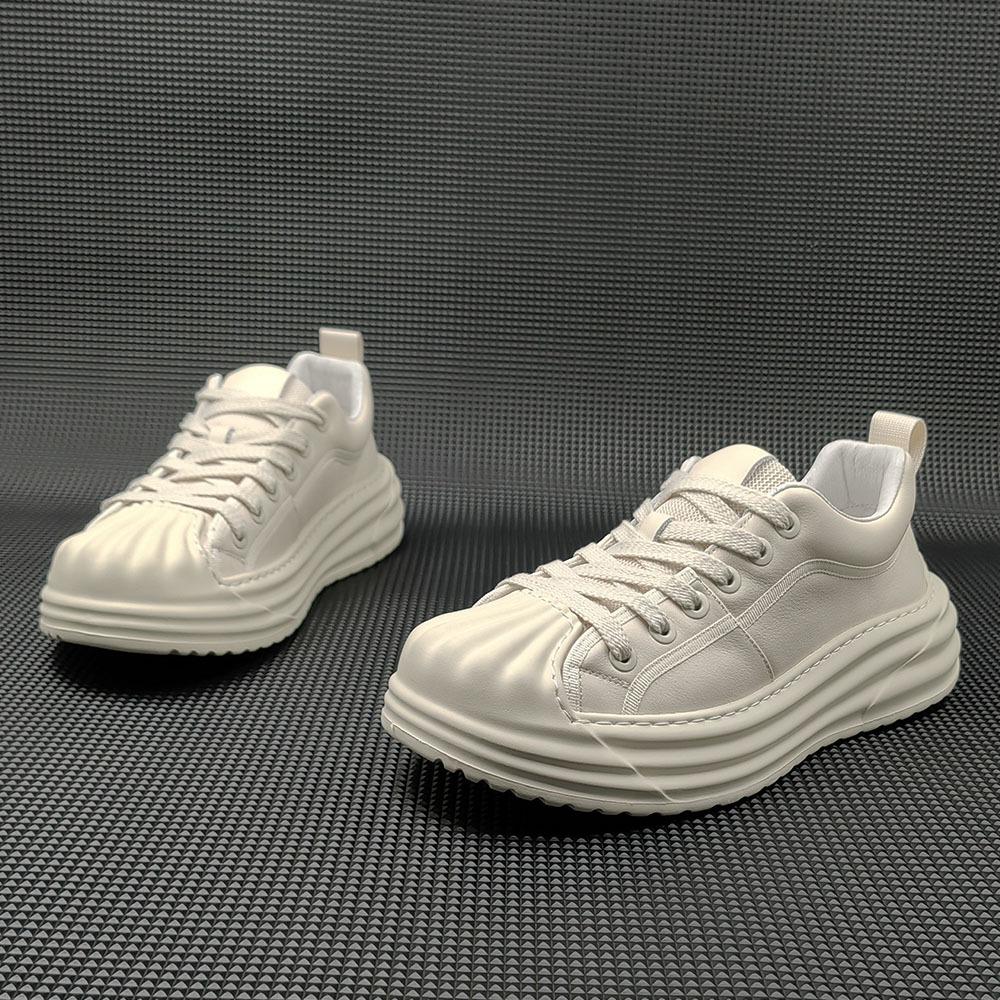 Boys' First-layer Cowhide Platform Running Shoes Board Shoes Men's Trendy Shoes European Station Men's Shoes Shell Head Men's Casual Shoes