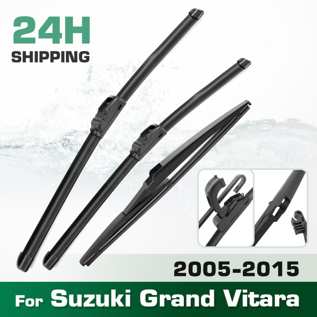 For Suzuki Grand Vitara 2005-2015 2006 2007 2008 Wiper Front & Rear Wiper Blades Windshield Windscreen Window Brushes 19"19"12
