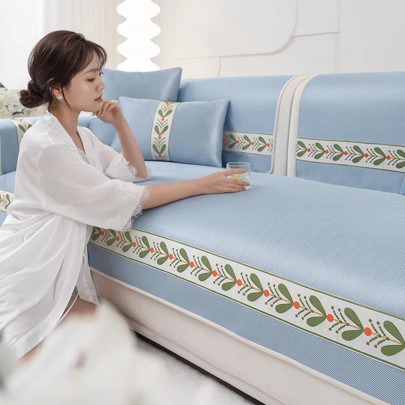 Ice Silk Sofa Cushion Summer Summer Non-Slip Seat Cushion for Summer Simple Modern High-Grade Feeling Fresh Cool Feeling Mat