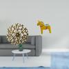 Rustic Iron Wall Art Sculpture with Figurine 3D Hanging Plaque for Office Living Room Bookshelf