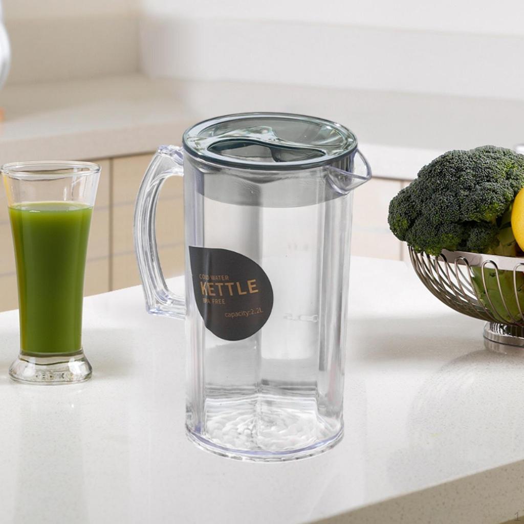 2200ml Clear Water Container with Handle Ideal for Cold Drinks