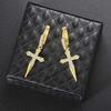 ZHOUYANG Hip Hop Punk Crosses Men's Earrings Personality Exquisite Ear Accessories Trend 2024 Women's Jewelry Wholesale OHE023