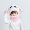 M size Kids Girls Boys Cartoon Hat Scarf Thicken Plush Cap Children Winter Fleece Hat Neck Warmer