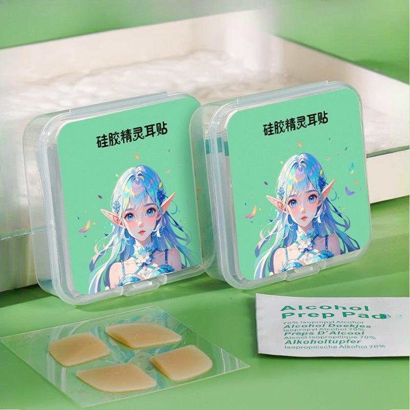 

1 шт. в коробке невидимые силиконовые наклейки на эльфийские уши, новая улучшенная текстура облака, высокая эластичность, поддержка матового слияния с кожей, натуральные