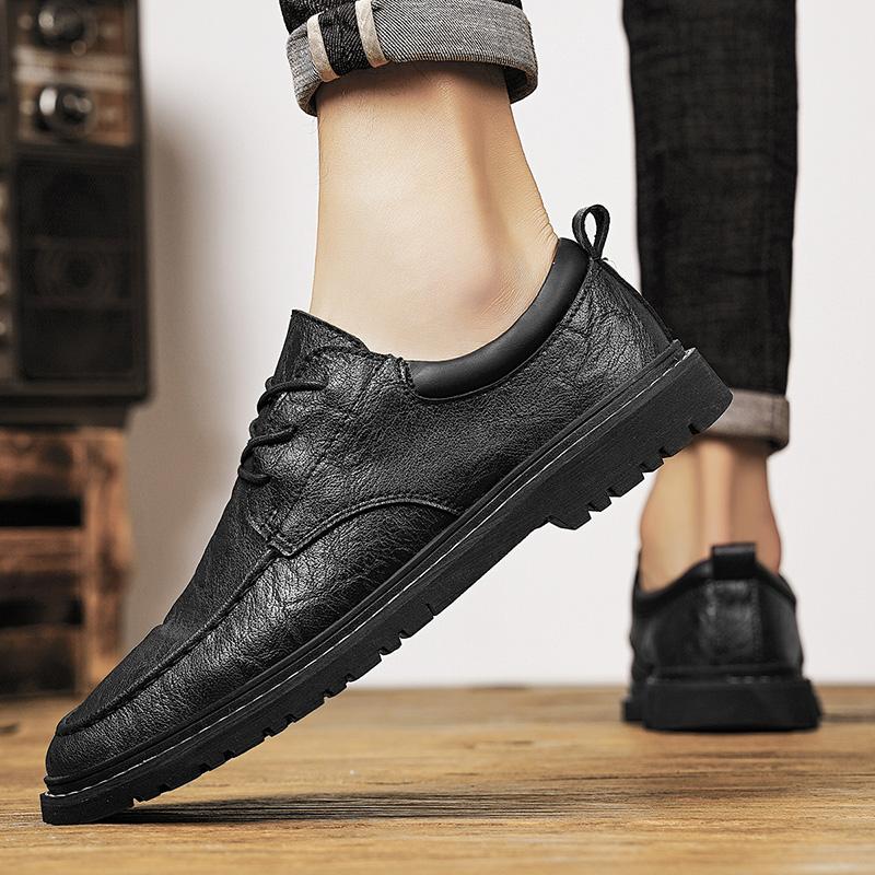 Fashion Hot Selling Men's Leather Shoes for Leisure and Business Retro Classic Black Fashion Wedding Party Outdoor Travel  Male Shoes