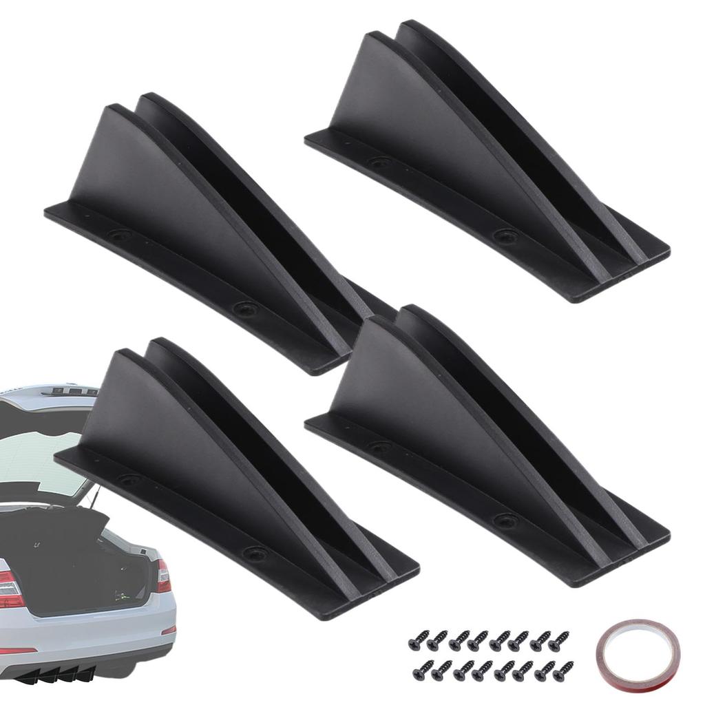Rear Bumper Spoiler,Rear Bumper Lip ,4 Car Shaker Fin Wing Spoiler | Rear Bumper