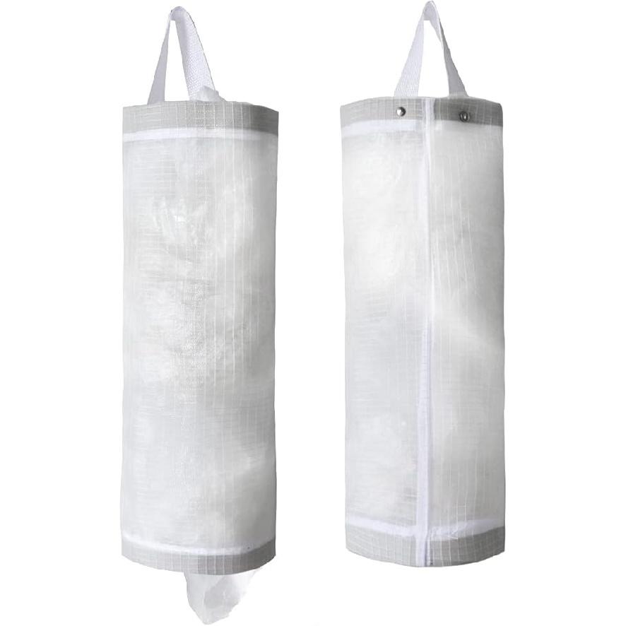 TOGETRUE Plastic Bag Holder, Grocery Bag Holder Mesh Hanging Storage Bag Dispenser (Black 2 Packs)