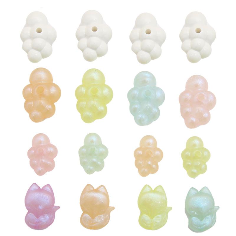 Bracelet Fait Main Perles Acrylique Illusion Nuages Renard Perles à Trou Droit Cordons pour Bracelet Collier Perles Libres Accessoires de Bijouterie DIY Faits Main