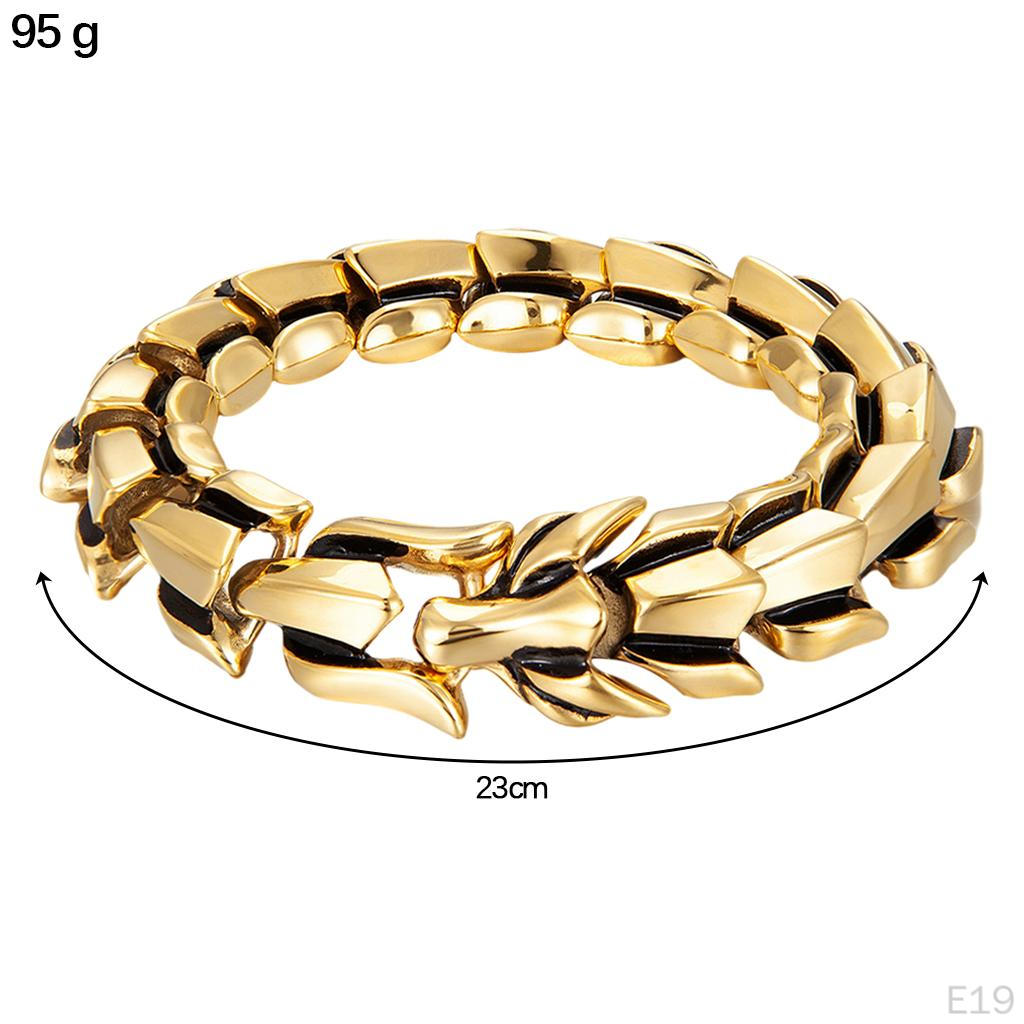 Biker Bracelet Titanium Steel of Dragon Shape Bangle for Men Boys
