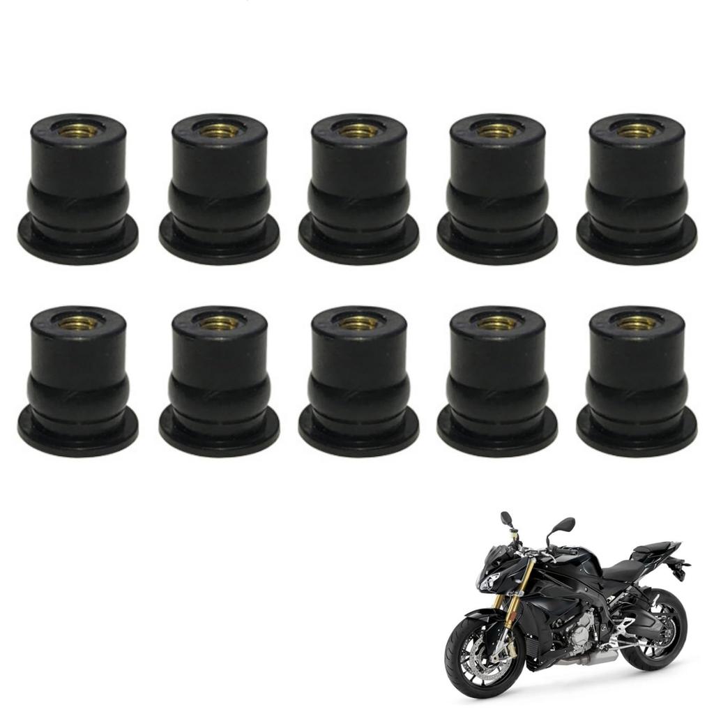 Windshield Screw Nuts 10pcs Motorcycle Windshield Welnut M6 Motorcycle Bolt Nuts Motorcycle Parts Universal