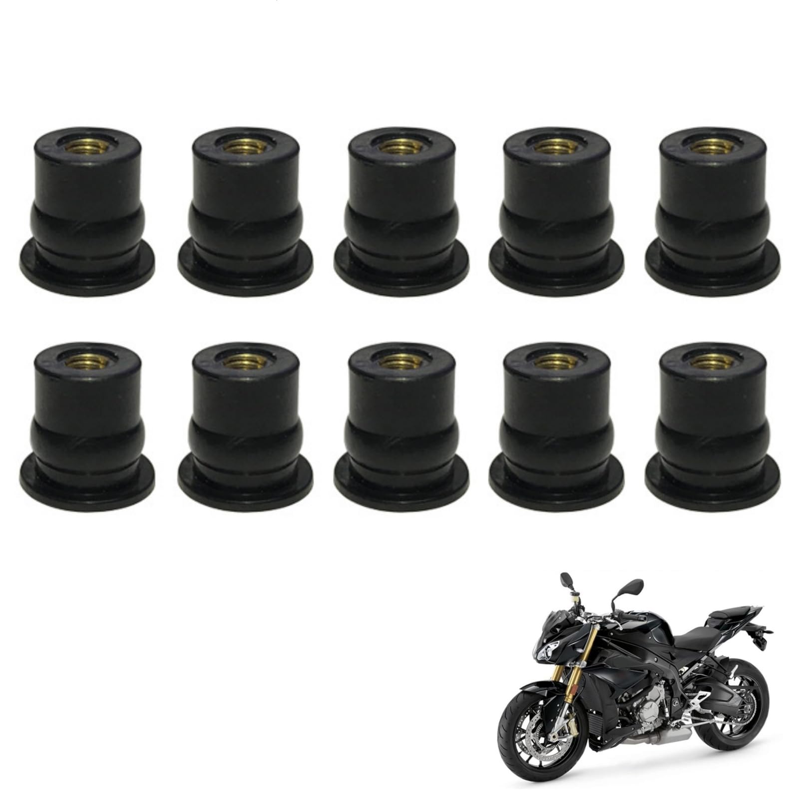 

Windshield Screw Nuts 10pcs Motorcycle Windshield Welnut M6 Motorcycle Bolt Nuts Motorcycle Parts Universal M6 чёрный