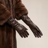 Long Gloves Full Finger  Mittens Fashion Pu Leather Gloves  Women