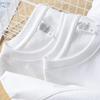 Women's White Long-Sleeve Round Neck Top, 2024 Autumn Loose Style