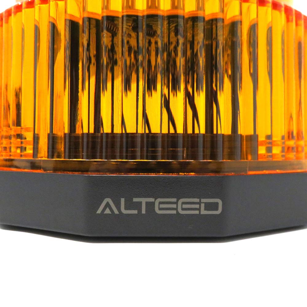 ALTEED LED Rotating Warning Light, Yellow Emitting, SMD5730 X 60 LEDs, 12 Patterns, Flashlight, 12V/24V for Automobiles, Flashing, Rotating, Fully On/